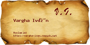 Vargha Iván névjegykártya
