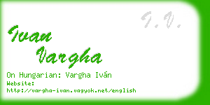 ivan vargha business card